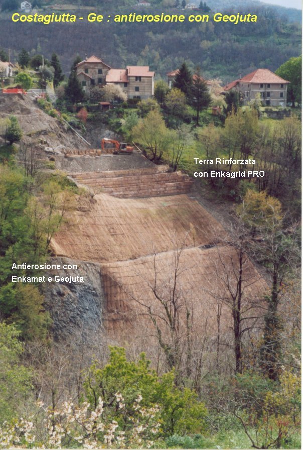 Sistemazione del dissesto idrogeologico di un pendio in frana mediante terra rinforzata, Mignanego (GE)