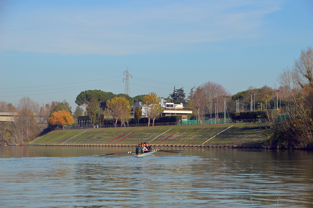 Argini in terra rinforzata e con protezione al piede, fiume Tevere, Roma (RM)