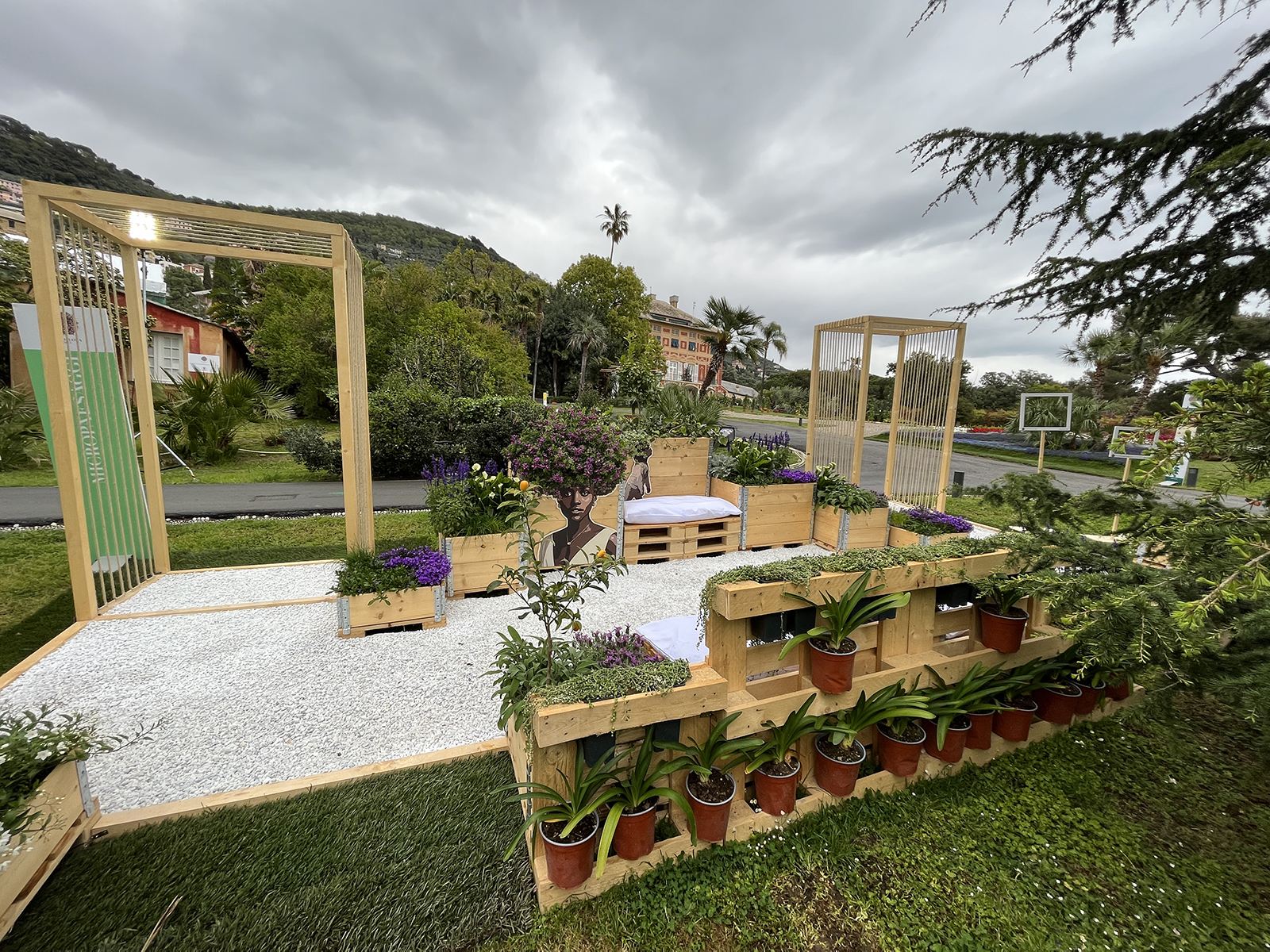 Geotessile multiuso per un’opera temporanea di giardinaggio, Fiera Euroflora 2022, Genova (GE)